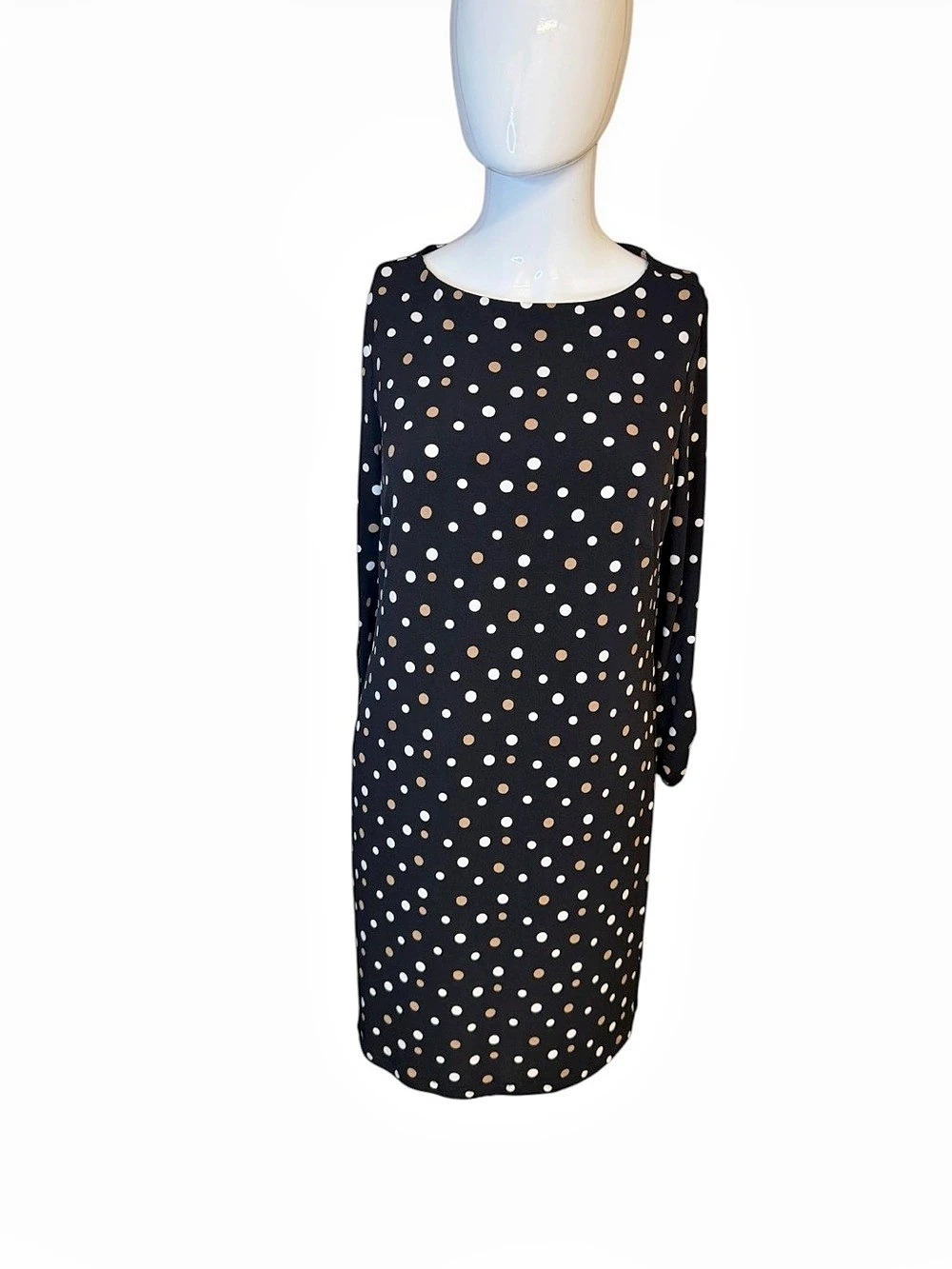 Chico's Polka Dot Mini Dress in Black & White Size Medium Like New